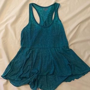 Blue razor back tank top